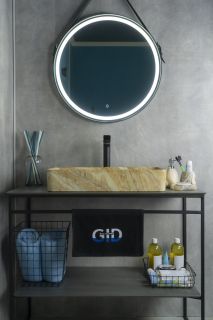 Раковина Gid Mnc595 54456 накладная под камень глянцевая 60x34x11